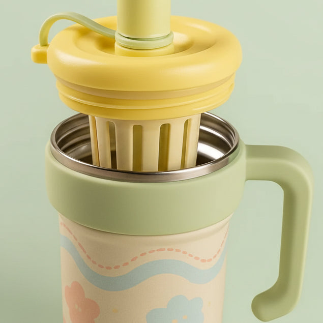 Green Gingham Stainless Steel Tumbler