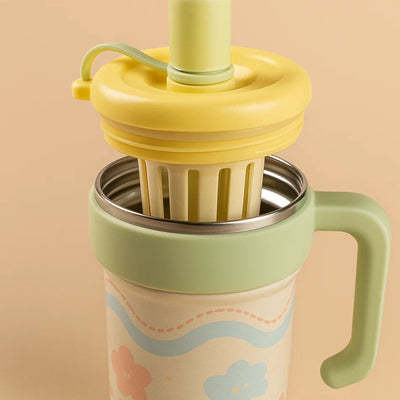 Green Gingham Stainless Steel Tumbler