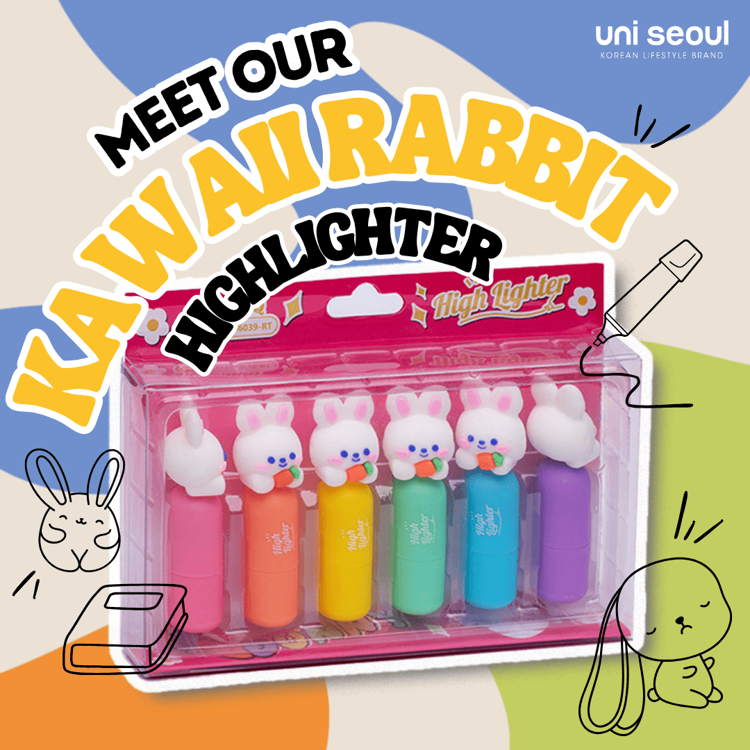 Kawaii Rabbit Highlighters - A pack of 6