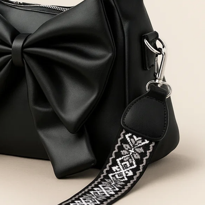Cute Bow Sling Bag - Black