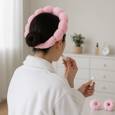 Pink Bubble Skincare Headband Hard