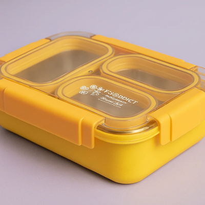 Korean Bento Box 3 Grid - Yellow