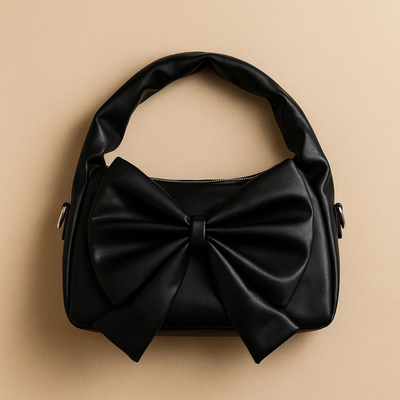 Cute Bow Sling Bag - Black