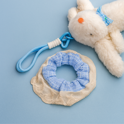 Blue Bunny Plushie Keyring
