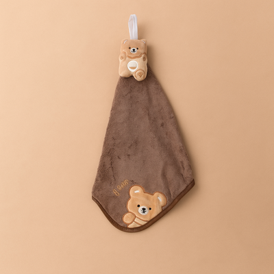 Bear Plush Towel Brown