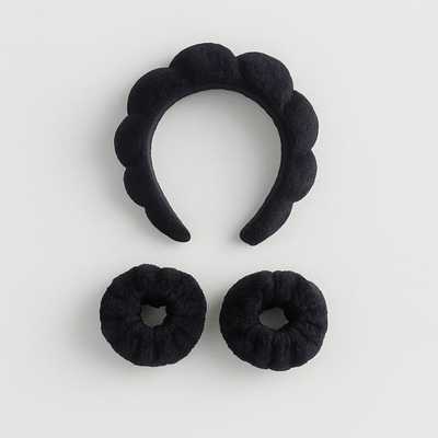 Black Bubble Skincare Headband Hard