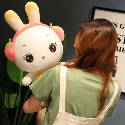 Rabbit Plush Toy with Headphone - Blue