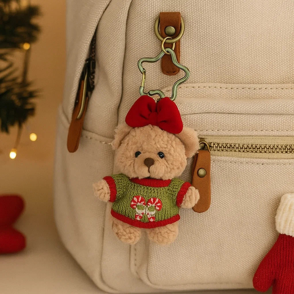 Christmas Bear Plush keyring