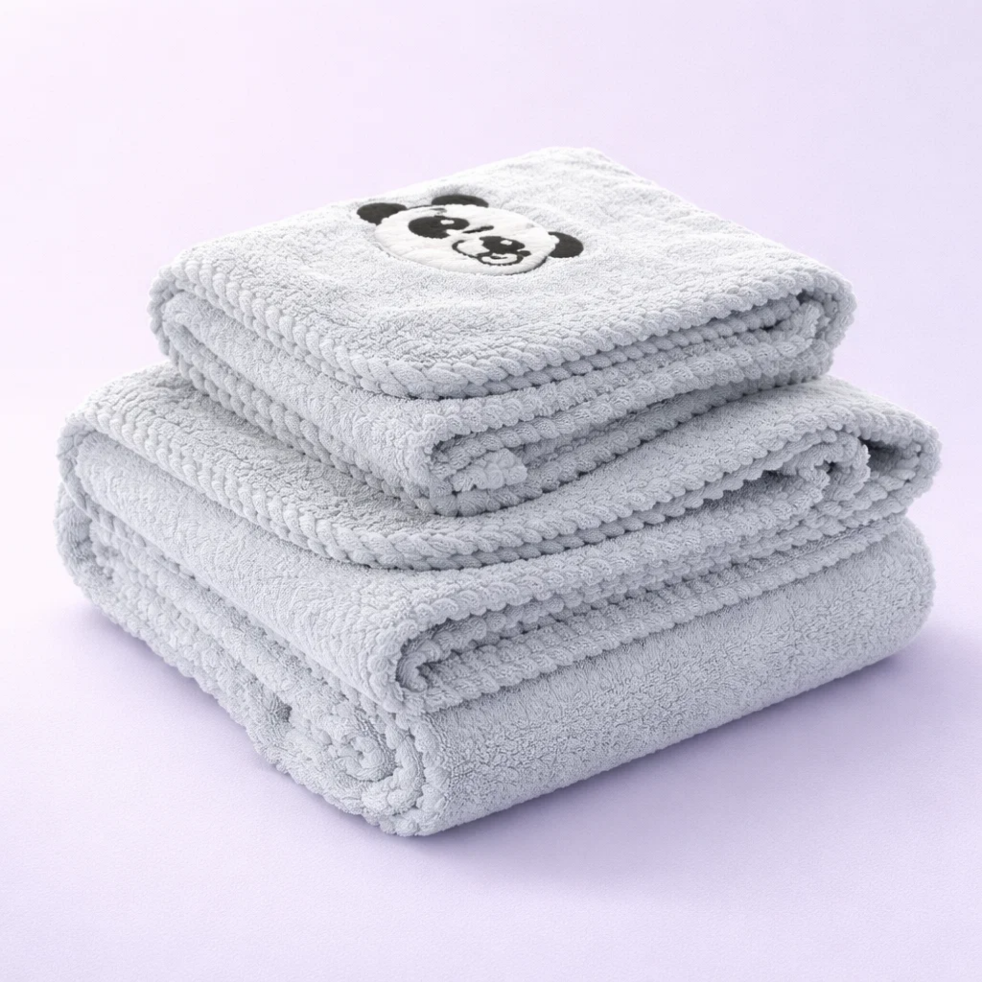 Panda Microfibre Towel Grey