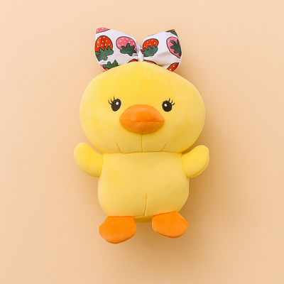 Strawberry Bow Duck Plush Toy - Small