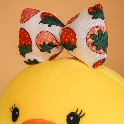 Strawberry Bow Duck Plush Toy - Small