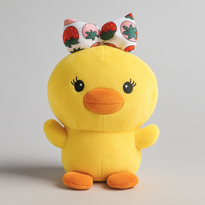 Strawberry Bow Duck Plush Toy - Small