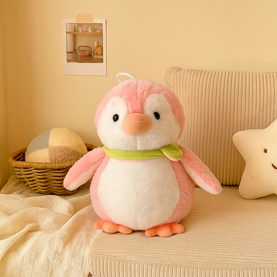 Muffler Penguin Plush Toy Pink -Small