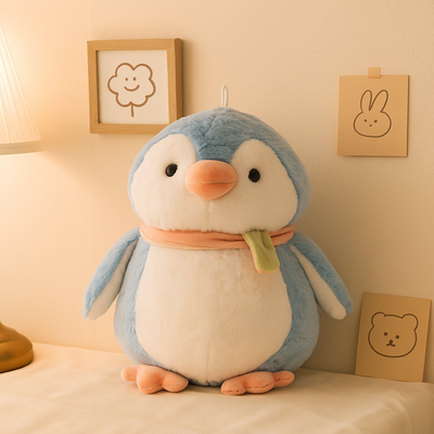Muffler Penguin Plush Toy Blue -  Small