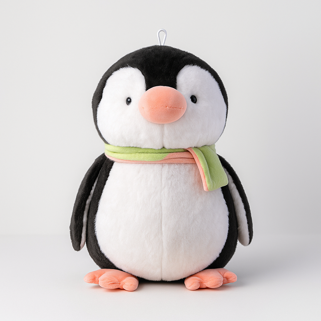 Muffler Penguin Plush Toy Black - Small