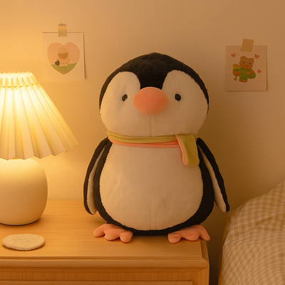 Muffler Penguin Plush Toy Black - Small