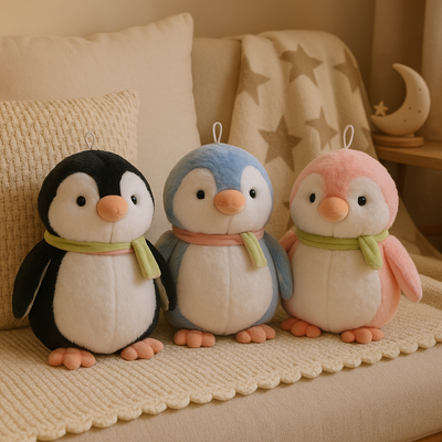 Muffler Penguin Plush Toy Blue -  Small