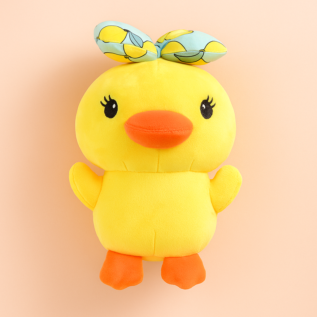 Lemon Bow Duck Plush Toy - Small