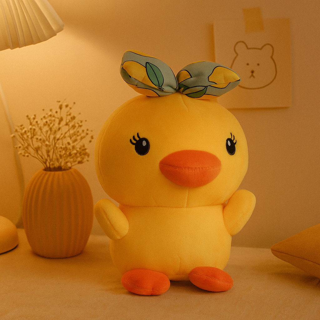 Lemon Bow Duck Plush Toy - Small