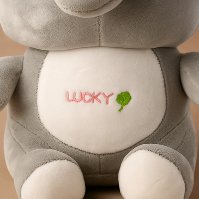 Lucky Elephant Plush Toy Grey - Small
