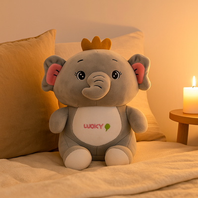 Lucky Elephant Plush Toy Grey - Small