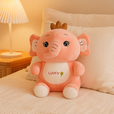 Lucky Elephant Plush Toy Pink -  Small