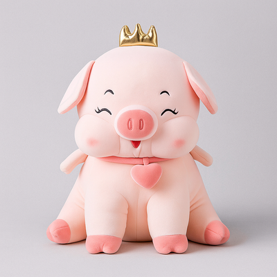 Crown Pig Plush Toy - Large
