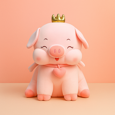 Crown Pig Plush Toy - Large