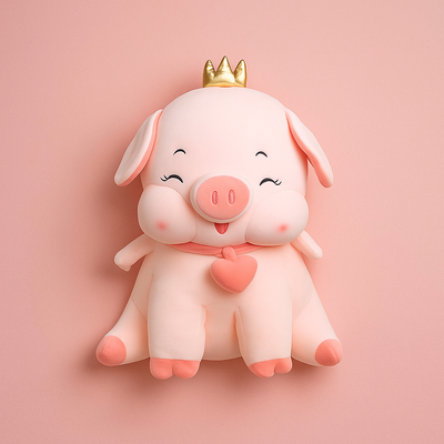 Crown Pig Plush Toy - Large