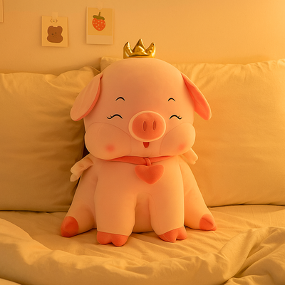 Crown Pig Plush Toy - Large
