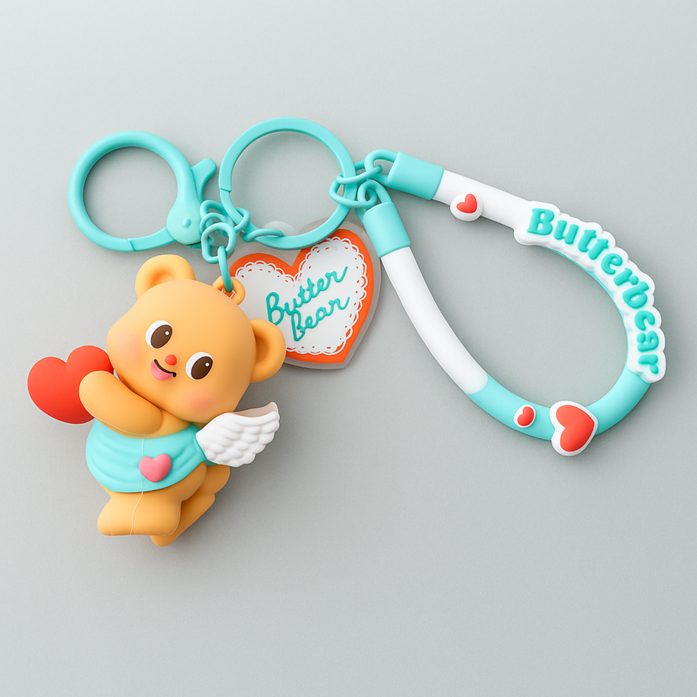 Heart and Wings Silicone Keyrings