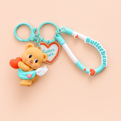 Heart and Wings Silicone Keyrings