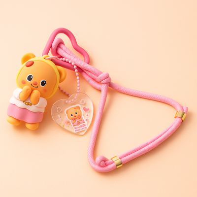 Pink Bow Silicone Keyring