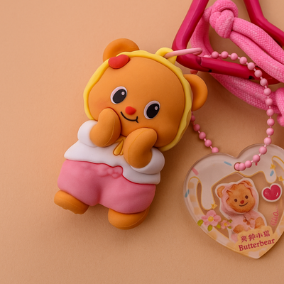 Pink Bow Silicone Keyring