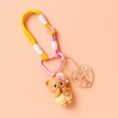 Butterbear with Butter Baby Silicone Keyring