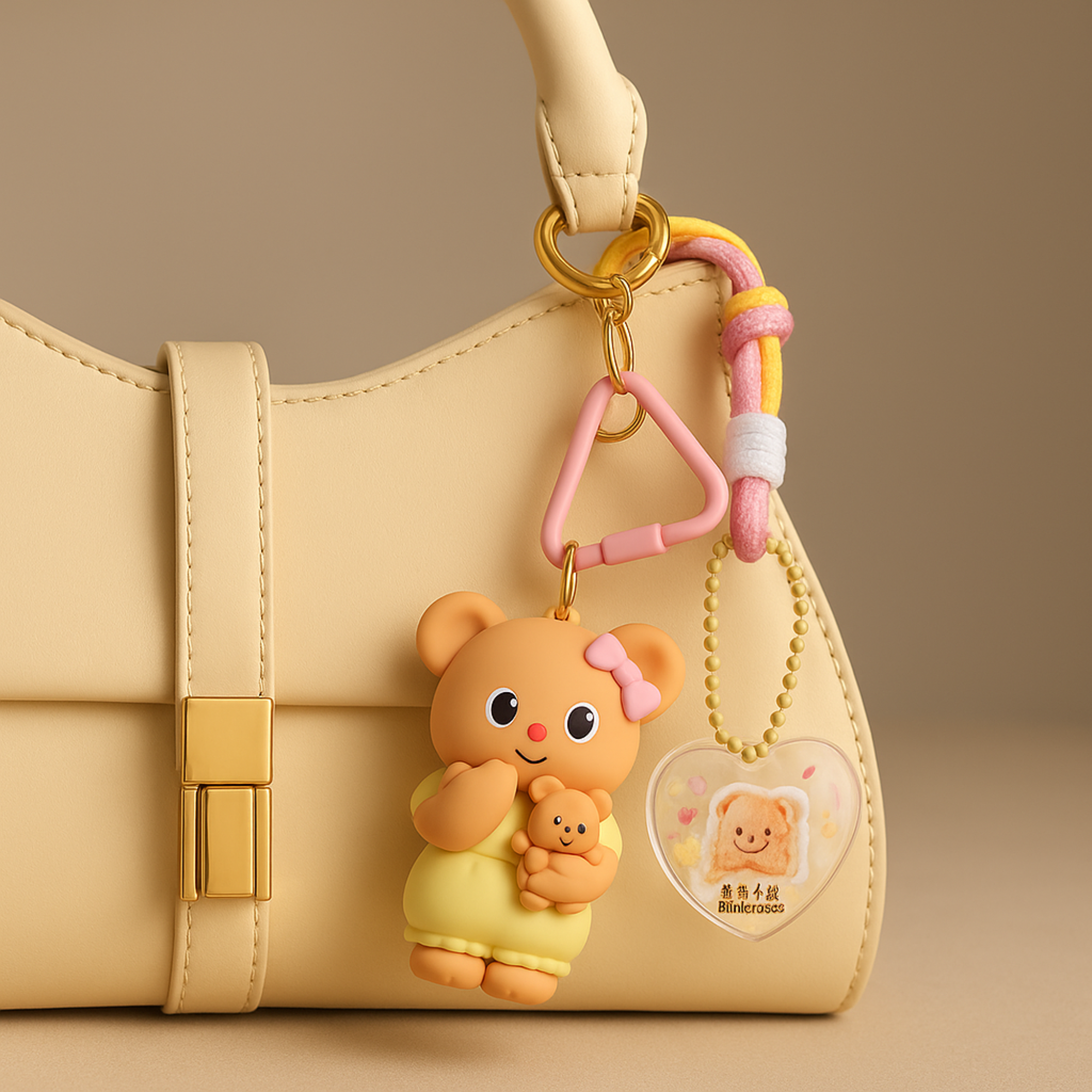 Butterbear with Butter Baby Silicone Keyring