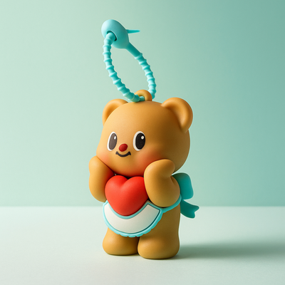 Pop Heart Silicone Keyring