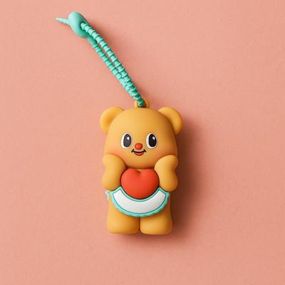 Pop Heart Silicone Keyring