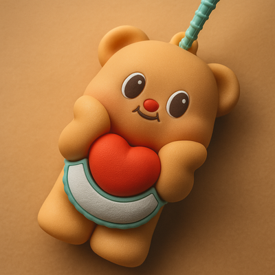 Pop Heart Silicone Keyring