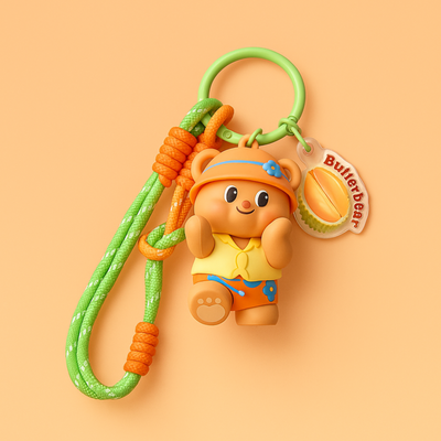 Yellow Hat Silicone Keyring