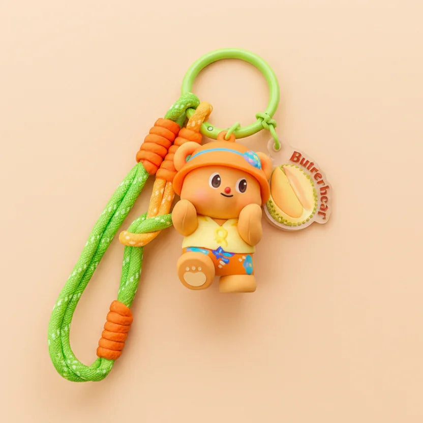 Butterbear Yellow Hat Silicone Keyring