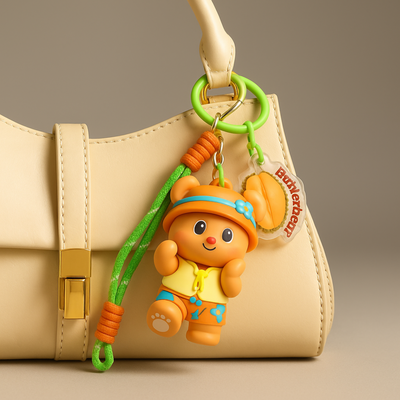 Yellow Hat Silicone Keyring