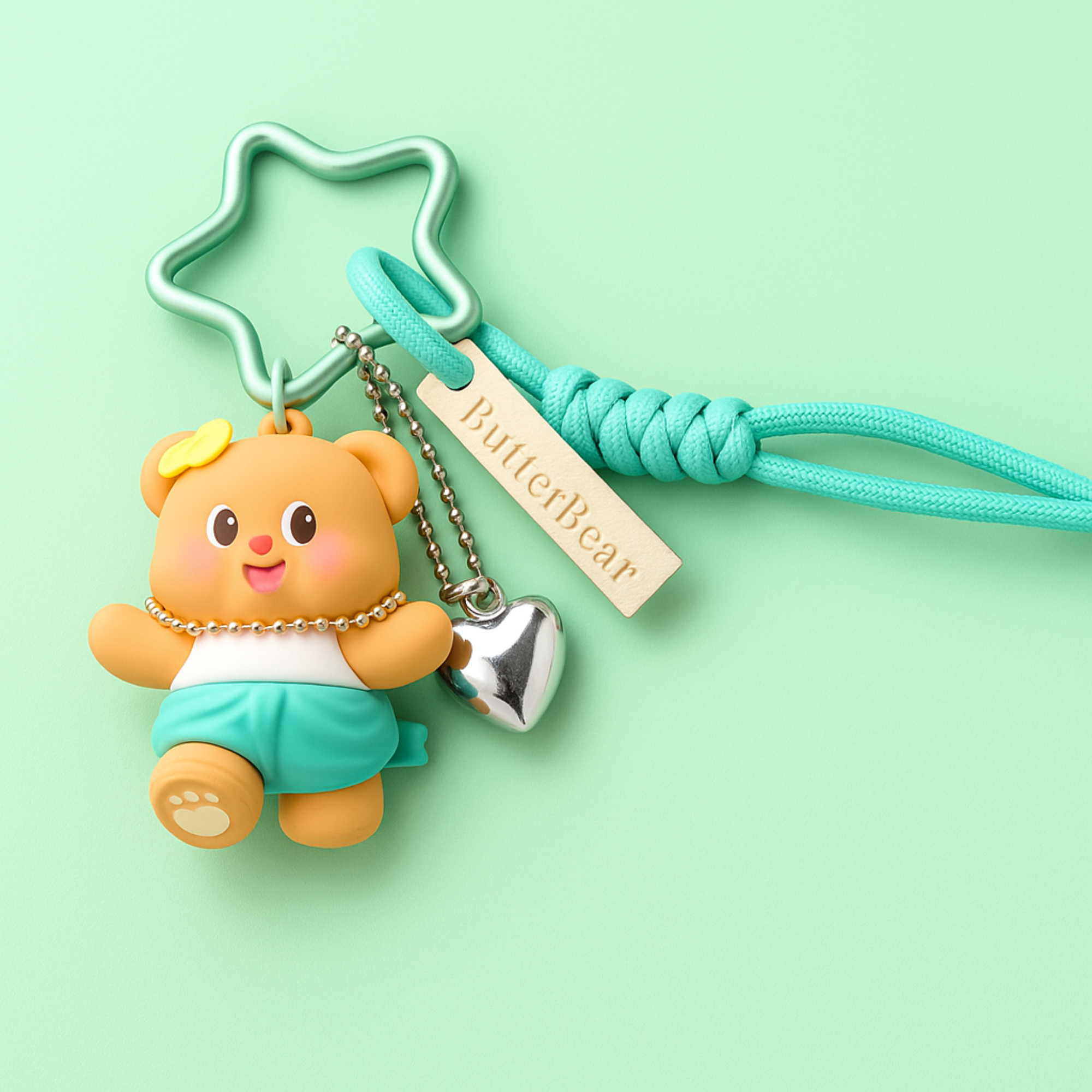 Butterbear with Blue Pants Silicone Keyring