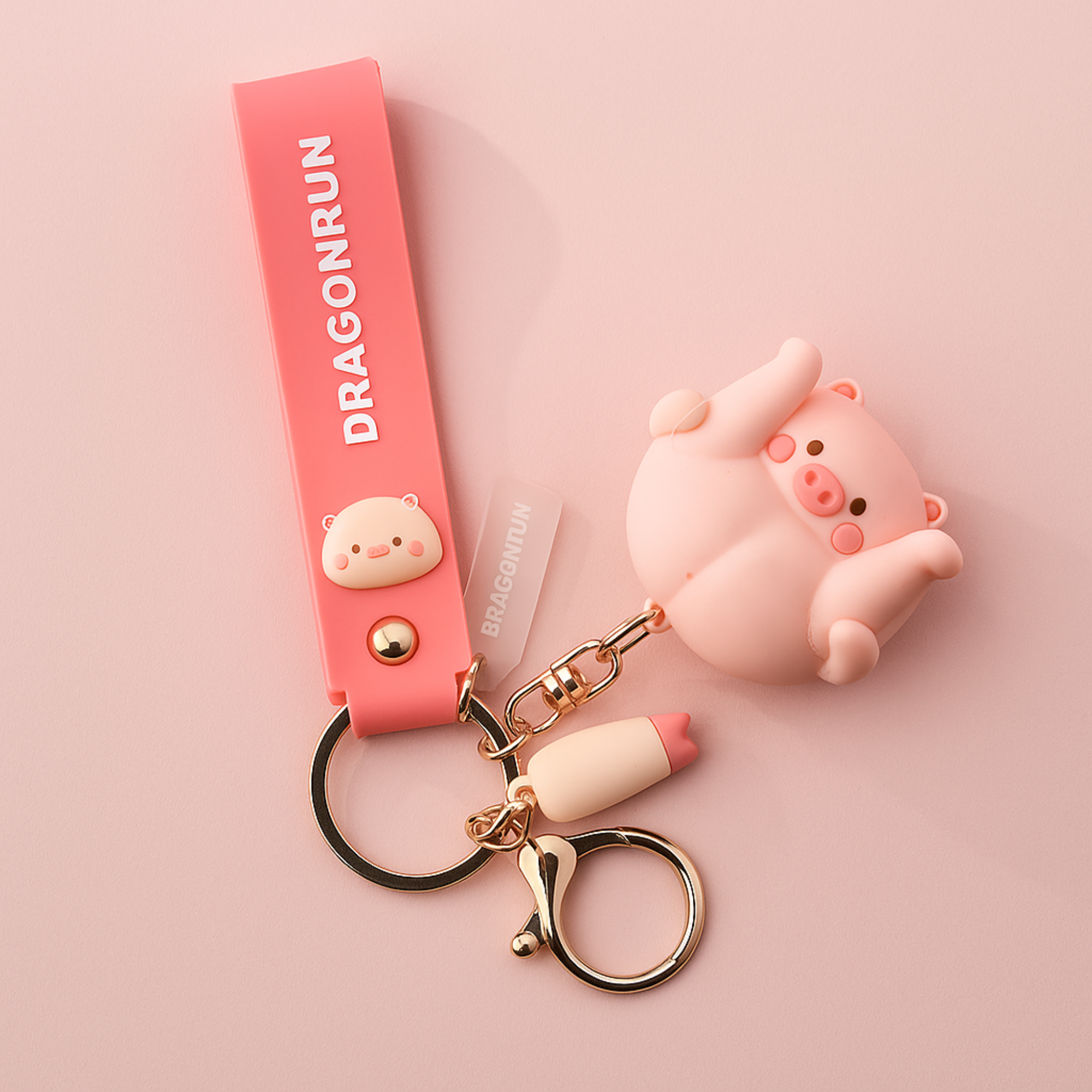 Upside Down Piggy Silicone Keyring