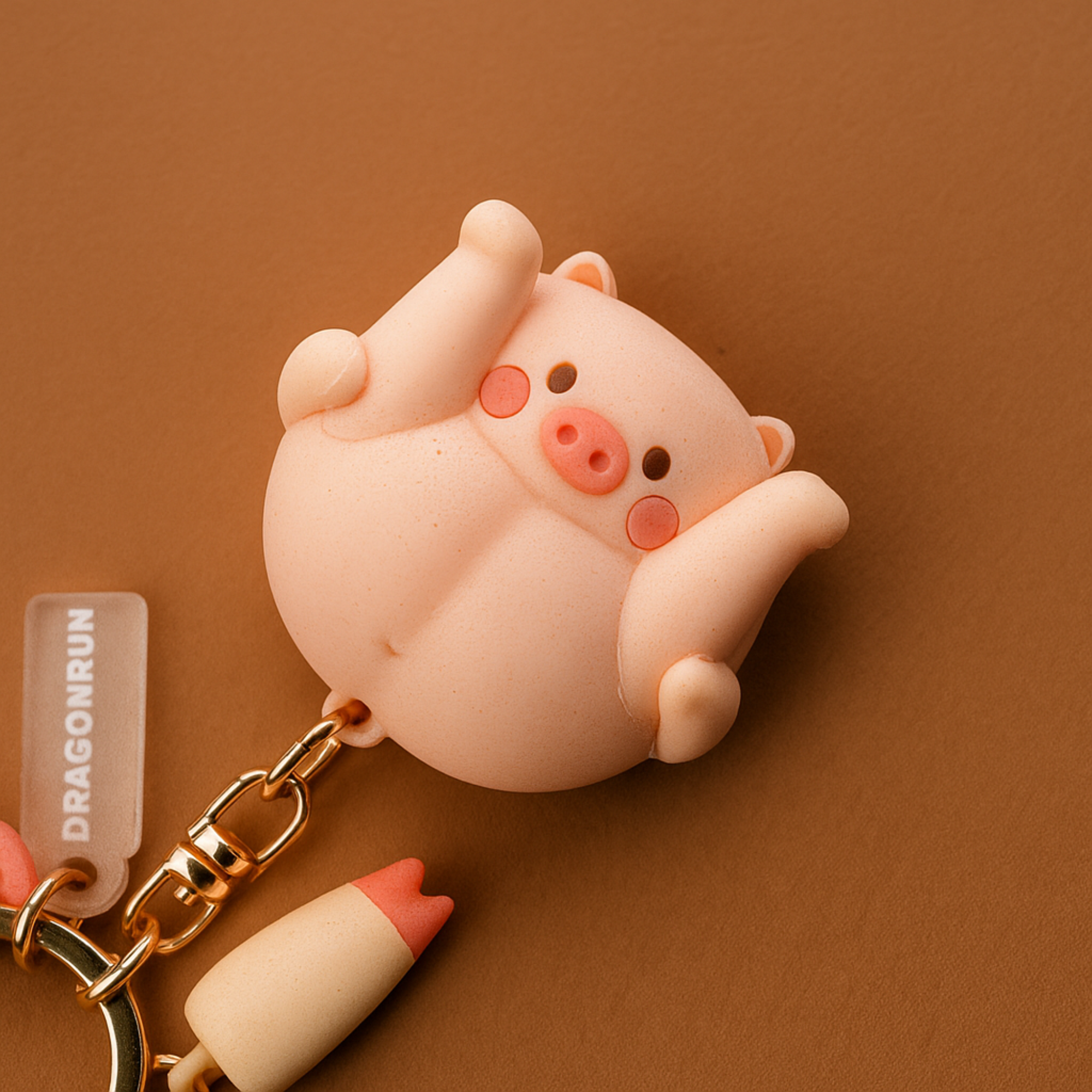 Upside Down Piggy Silicone Keyring