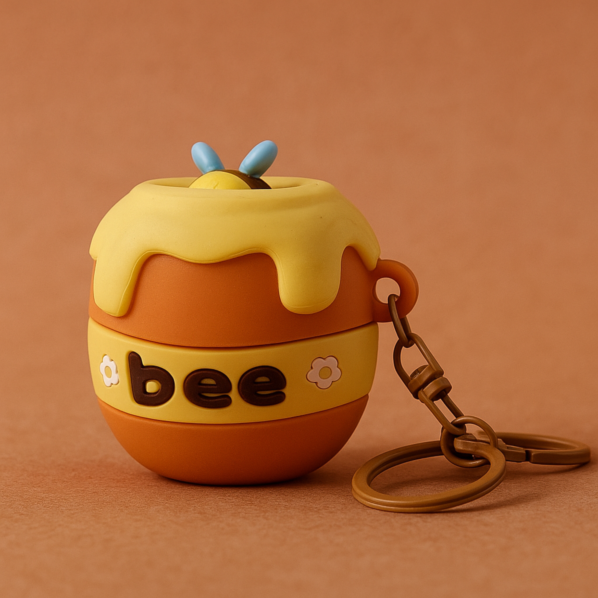 Honey Pot Pop Out Bee Silicone Keyring