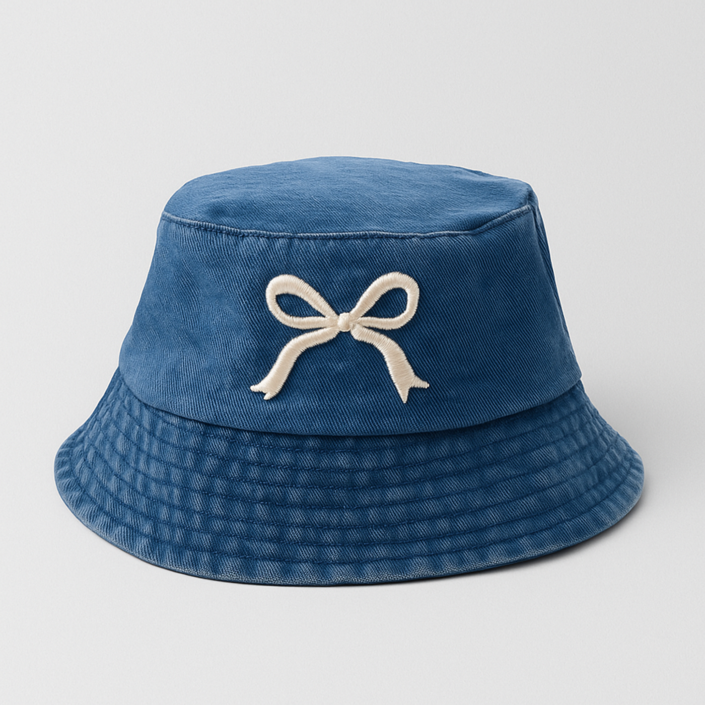 Denim Bow Bucket Hat