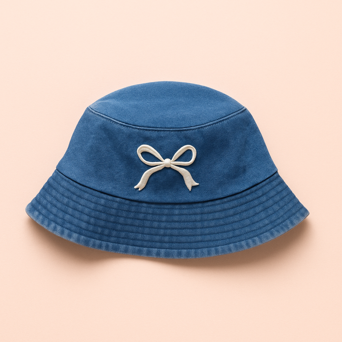 Denim Bow Bucket Hat