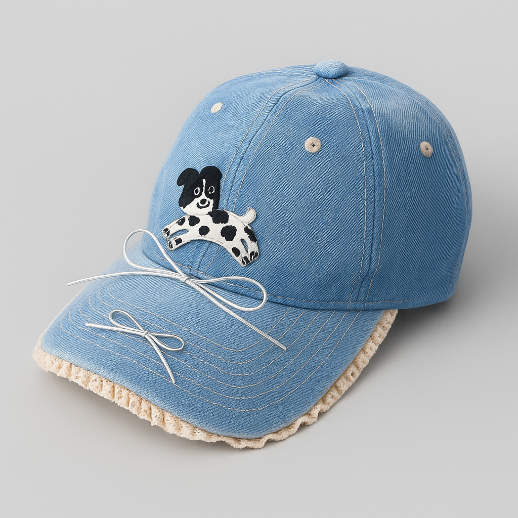 Cute Dog Denim Baseball Cap