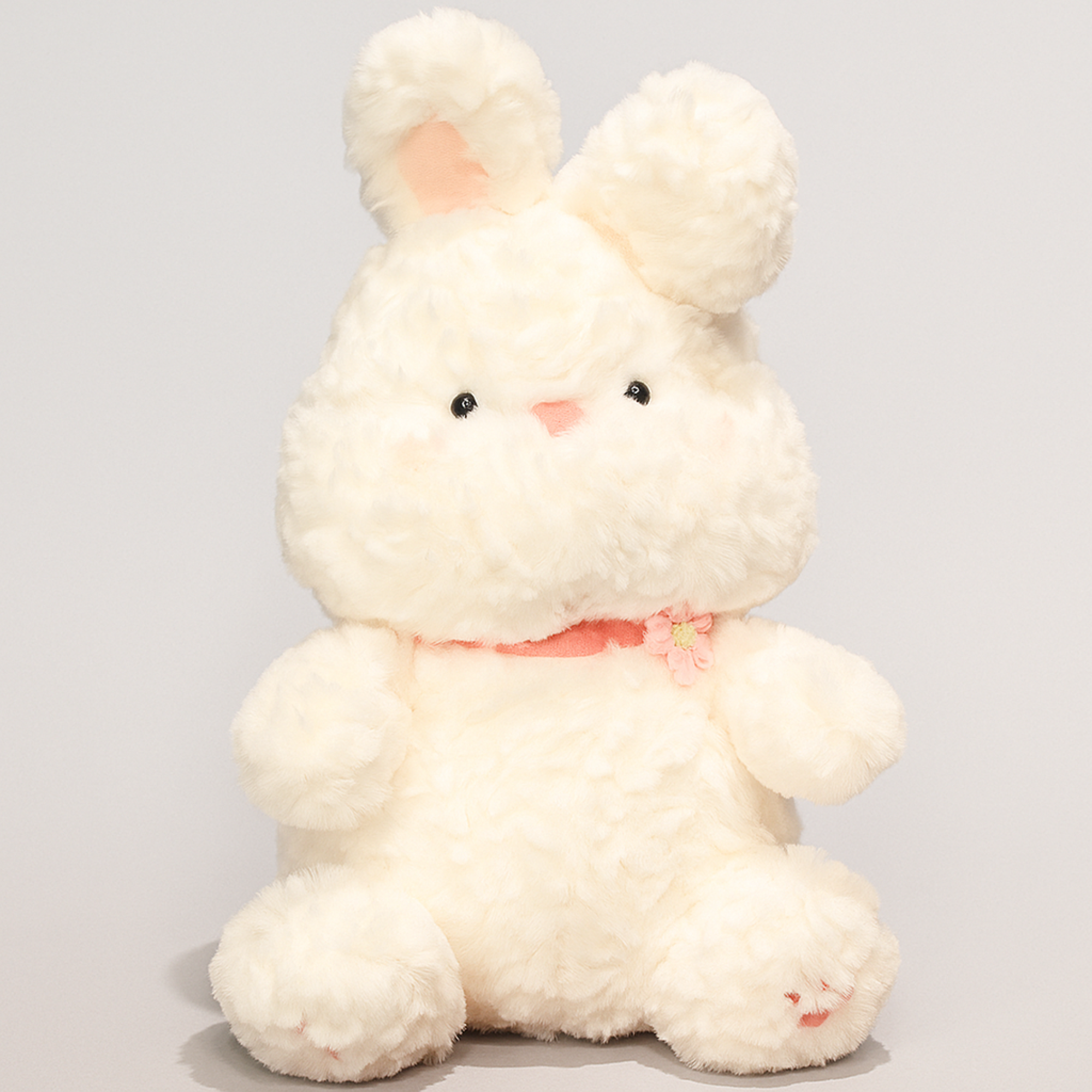 Furry Bunny with Pink Tie (45cm) - Large